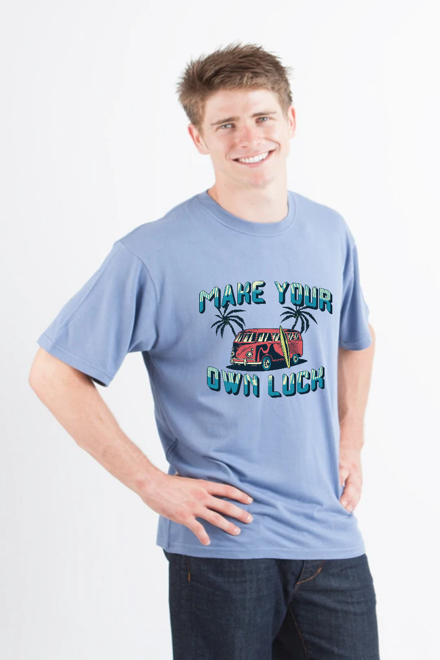 Make your own luck Men's Bamboo Viscose/Organic Cotton Short Sleeve Graphic T-Shirt - The7Letter