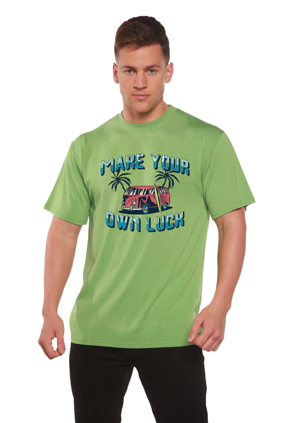 Make your own luck Men's Bamboo Viscose/Organic Cotton Short Sleeve Graphic T-Shirt - The7Letter