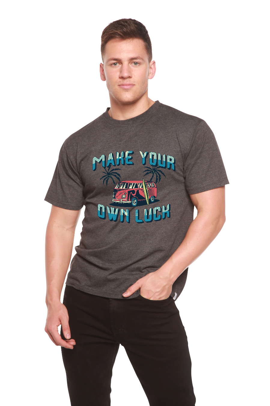 Make your own luck Men's Bamboo Viscose/Organic Cotton Short Sleeve Graphic T-Shirt - The7Letter