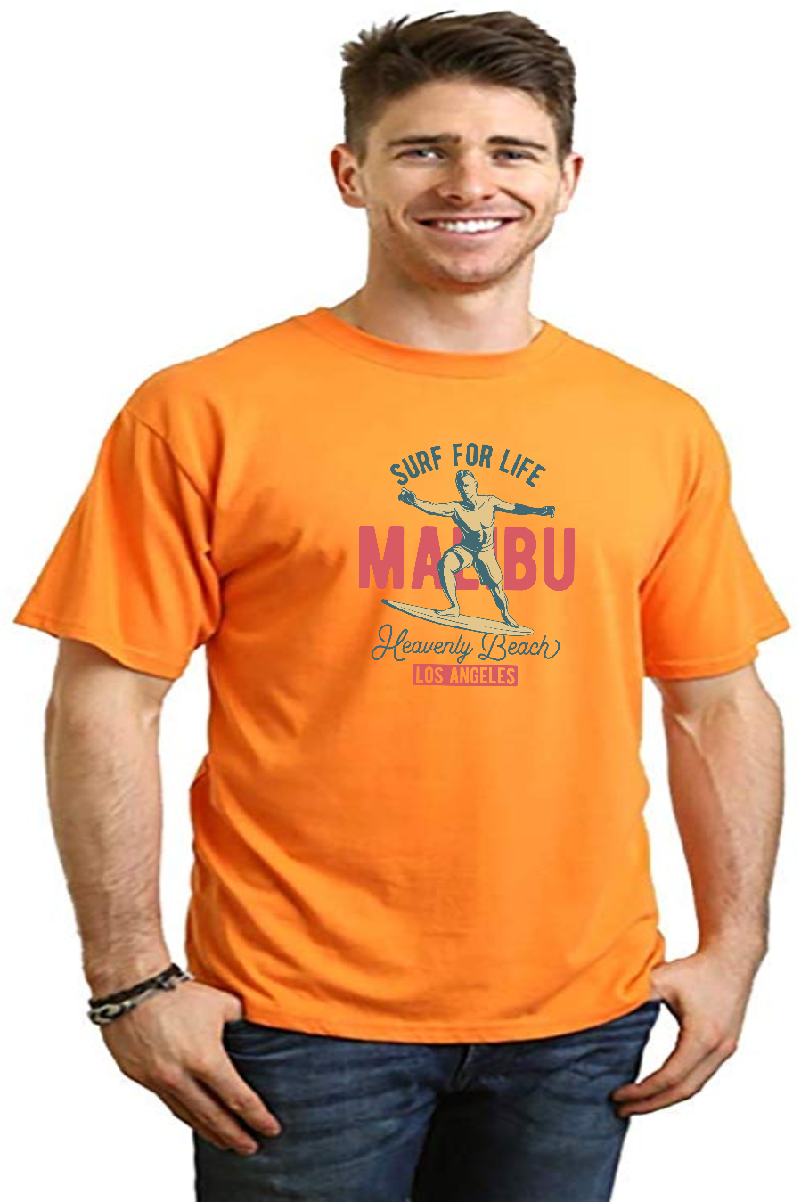 MALIBU Men's Bamboo Viscose/Organic Cotton Short Sleeve Graphic T-Shirt - The7Letter