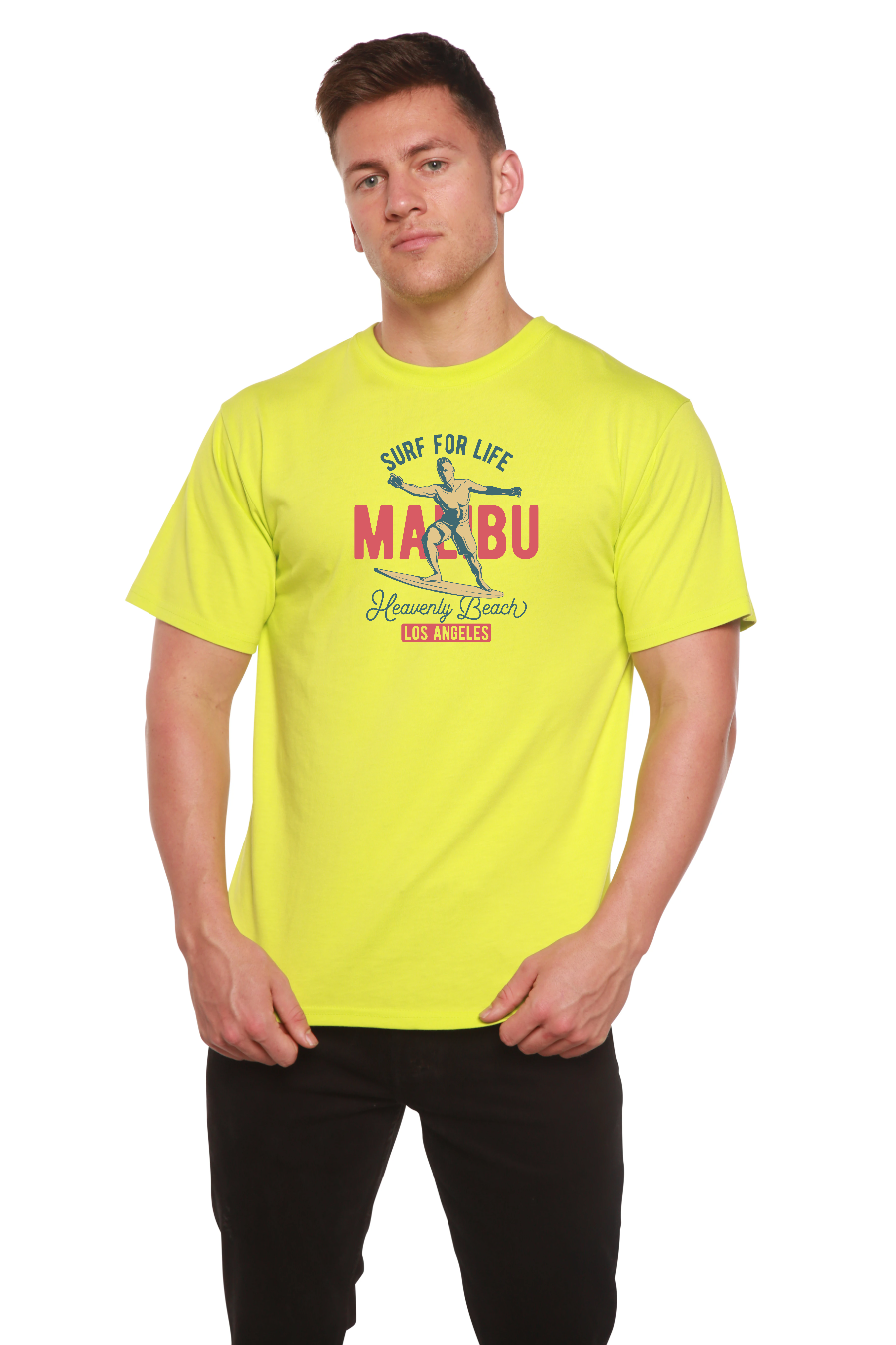 MALIBU Men's Bamboo Viscose/Organic Cotton Short Sleeve Graphic T-Shirt - The7Letter