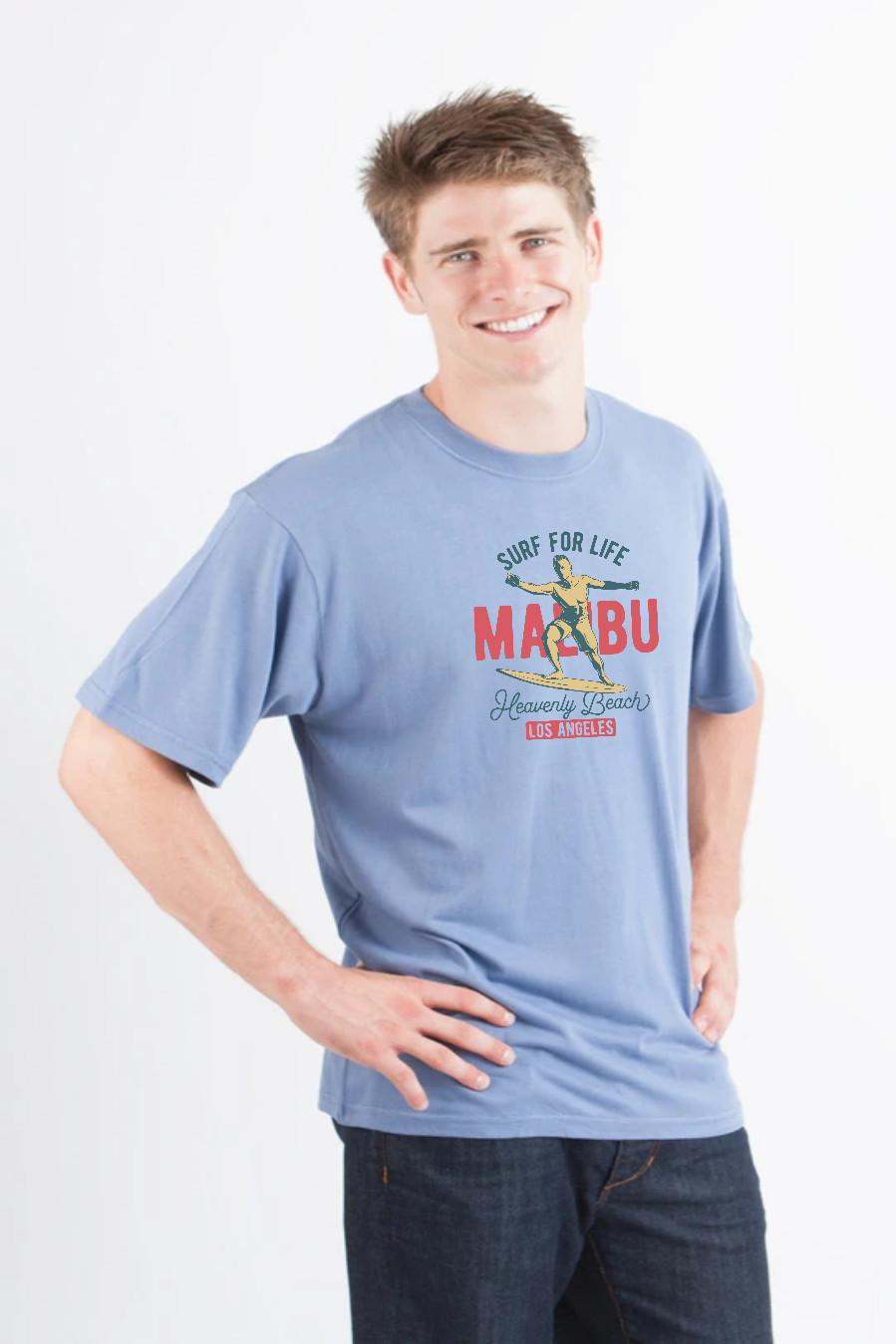MALIBU Men's Bamboo Viscose/Organic Cotton Short Sleeve Graphic T-Shirt - The7Letter