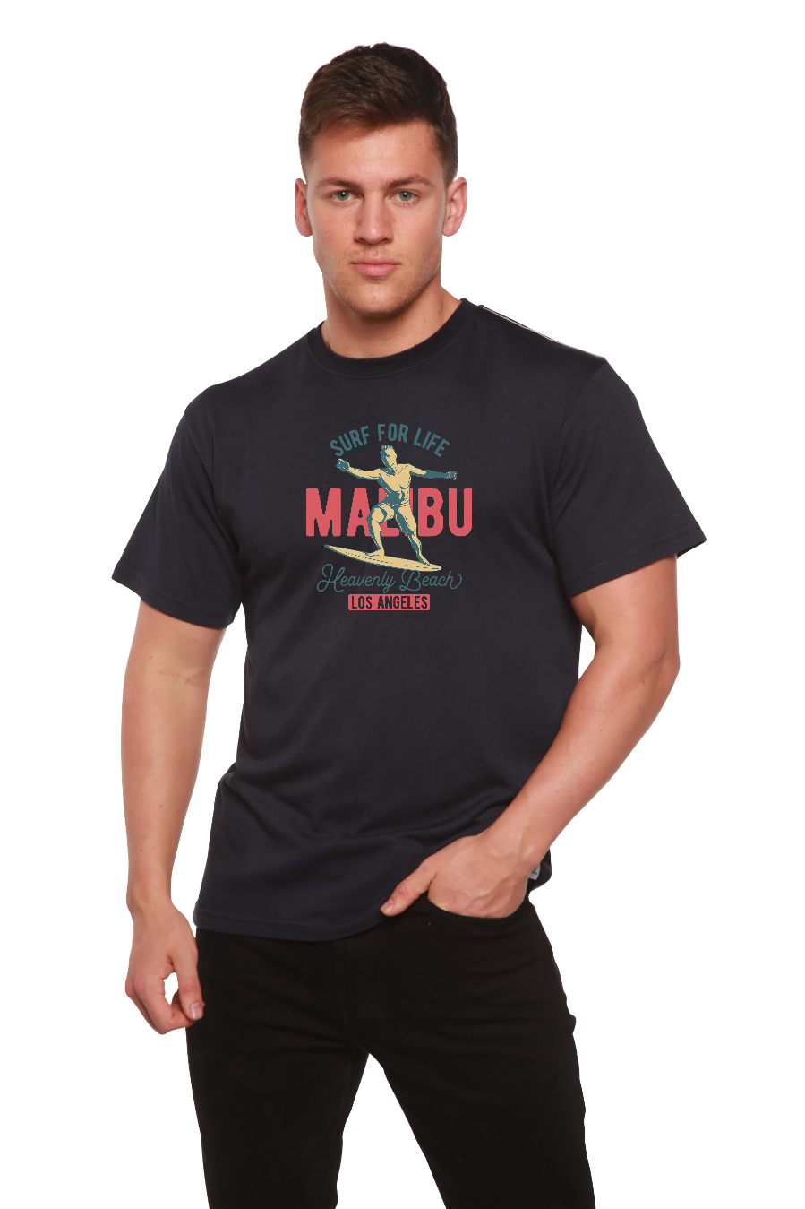 MALIBU Men's Bamboo Viscose/Organic Cotton Short Sleeve Graphic T-Shirt - The7Letter