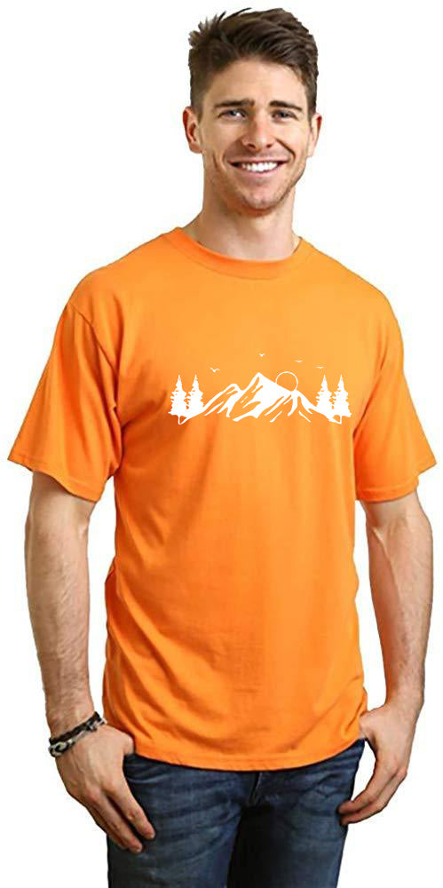 Men's Bamboo Viscose/Organic Cotton Short Sleeve T-Shirt with Print Mauna Kea - The7Letter