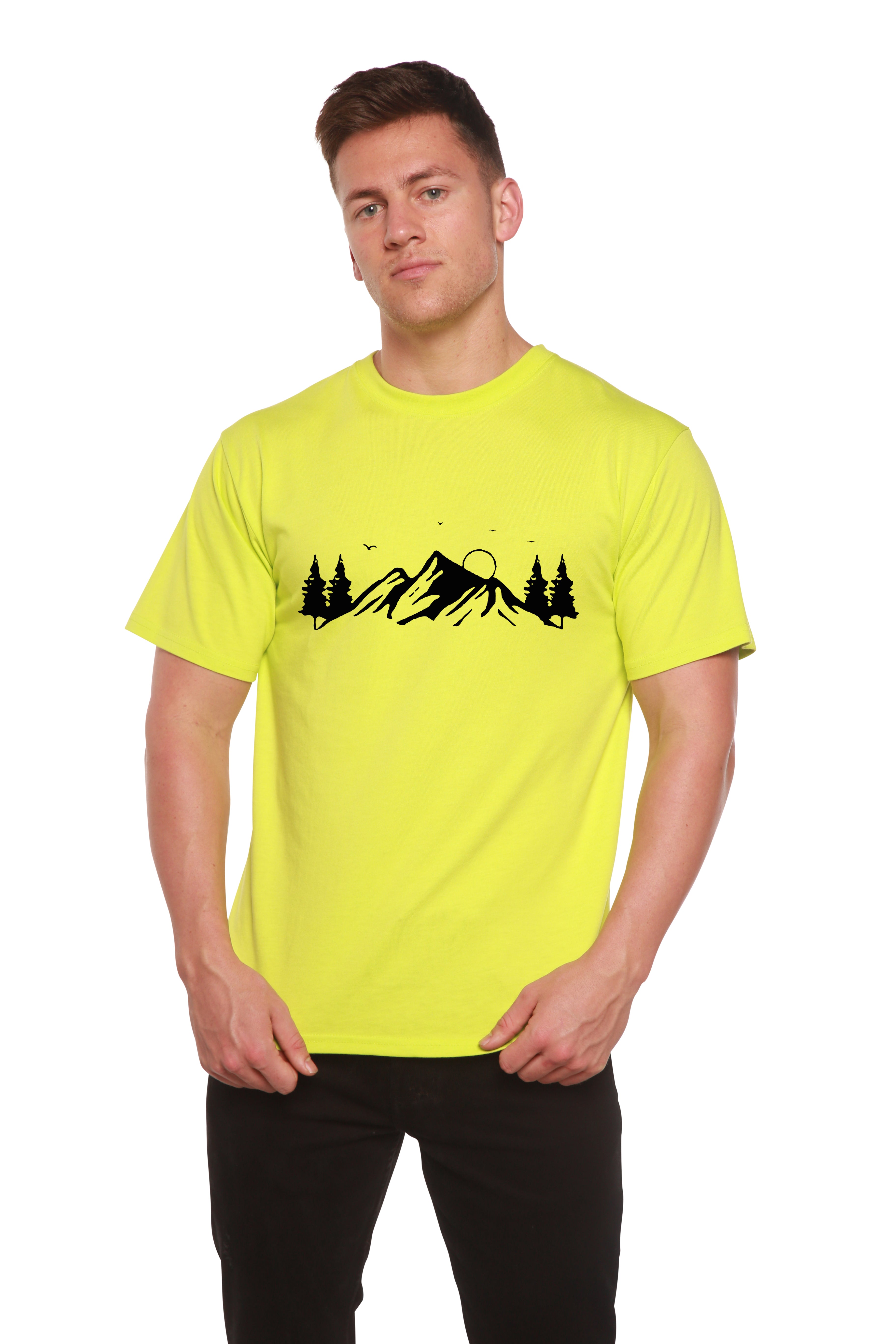 Men's Bamboo Viscose/Organic Cotton Short Sleeve T-Shirt with Print Mauna Kea - The7Letter