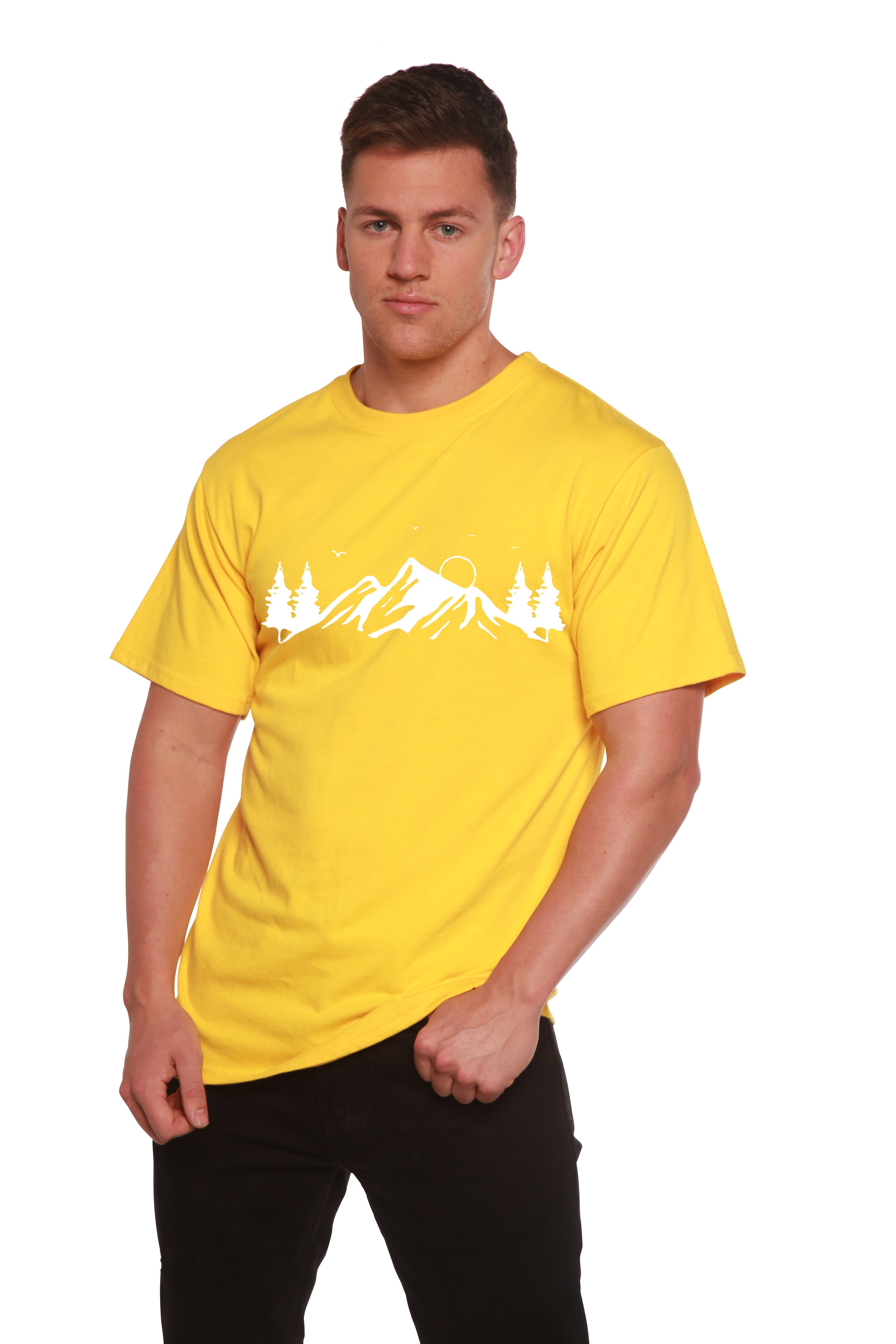 Men's Bamboo Viscose/Organic Cotton Short Sleeve T-Shirt with Print Mauna Kea - The7Letter