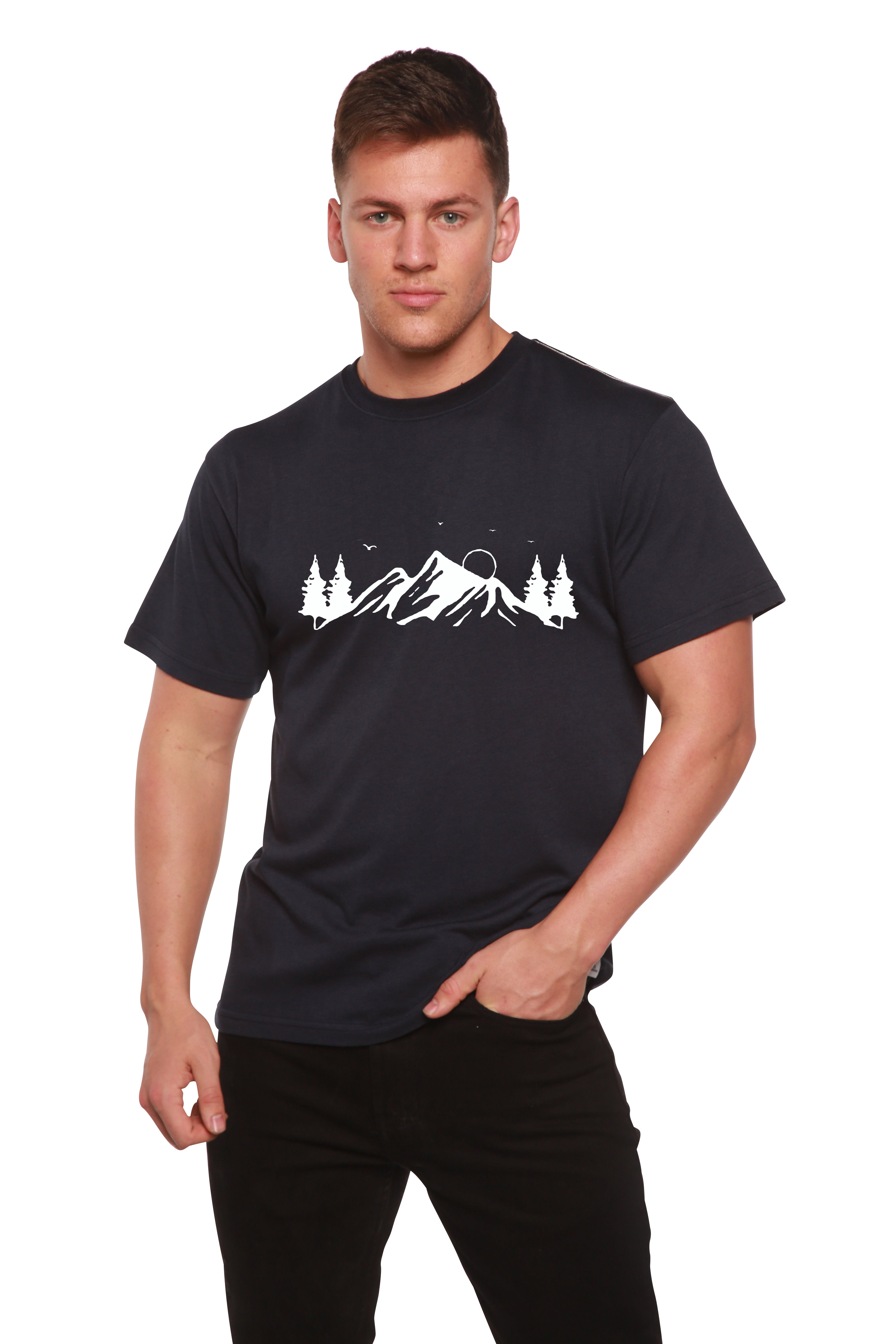 Men's Bamboo Viscose/Organic Cotton Short Sleeve T-Shirt with Print Mauna Kea - The7Letter