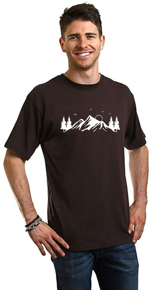 Men's Bamboo Viscose/Organic Cotton Short Sleeve T-Shirt with Print Mauna Kea - The7Letter