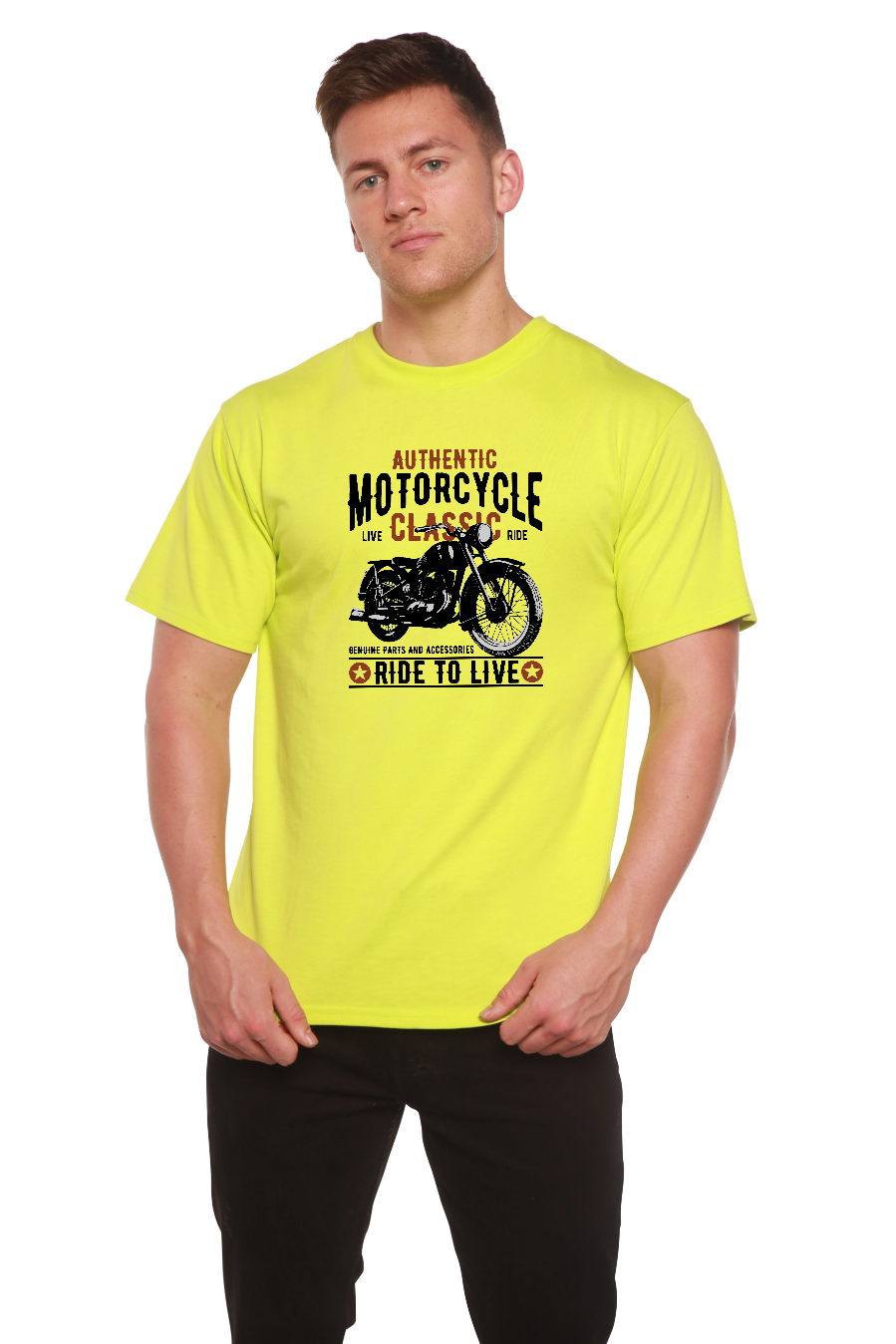 Motorcycle Classic Men's Bamboo Viscose/Organic Cotton Short Sleeve Graphic T-Shirt - The7Letter