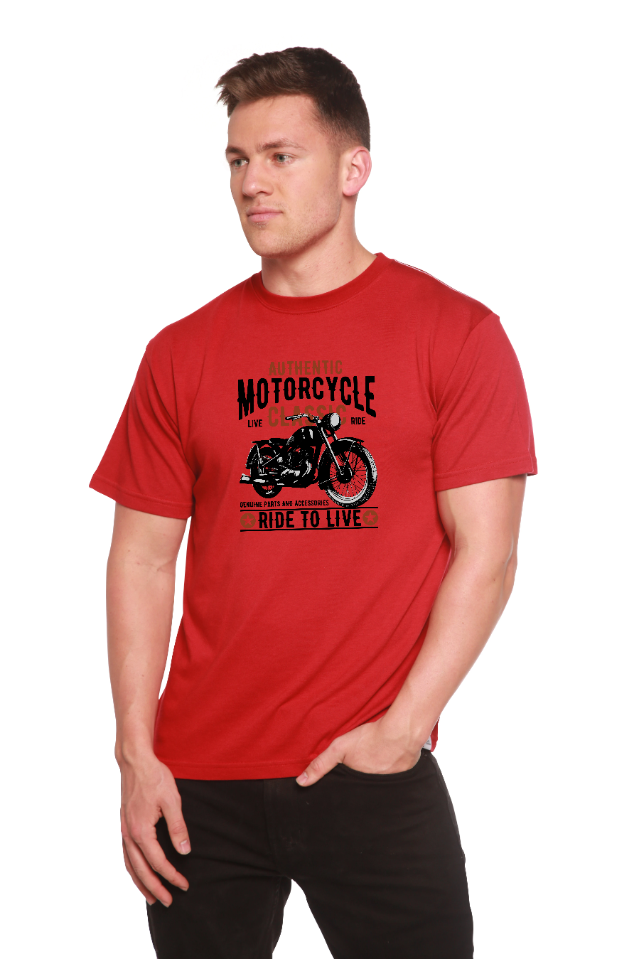 Motorcycle Classic Men's Bamboo Viscose/Organic Cotton Short Sleeve Graphic T-Shirt - The7Letter