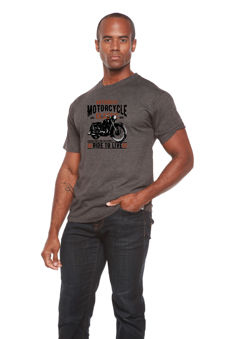 Motorcycle Classic Men's Bamboo Viscose/Organic Cotton Short Sleeve Graphic T-Shirt - The7Letter