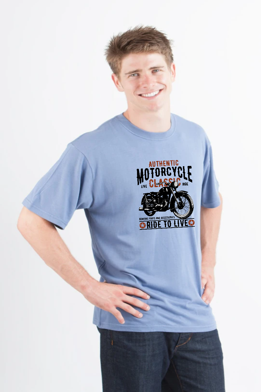 Motorcycle Classic Men's Bamboo Viscose/Organic Cotton Short Sleeve Graphic T-Shirt - The7Letter