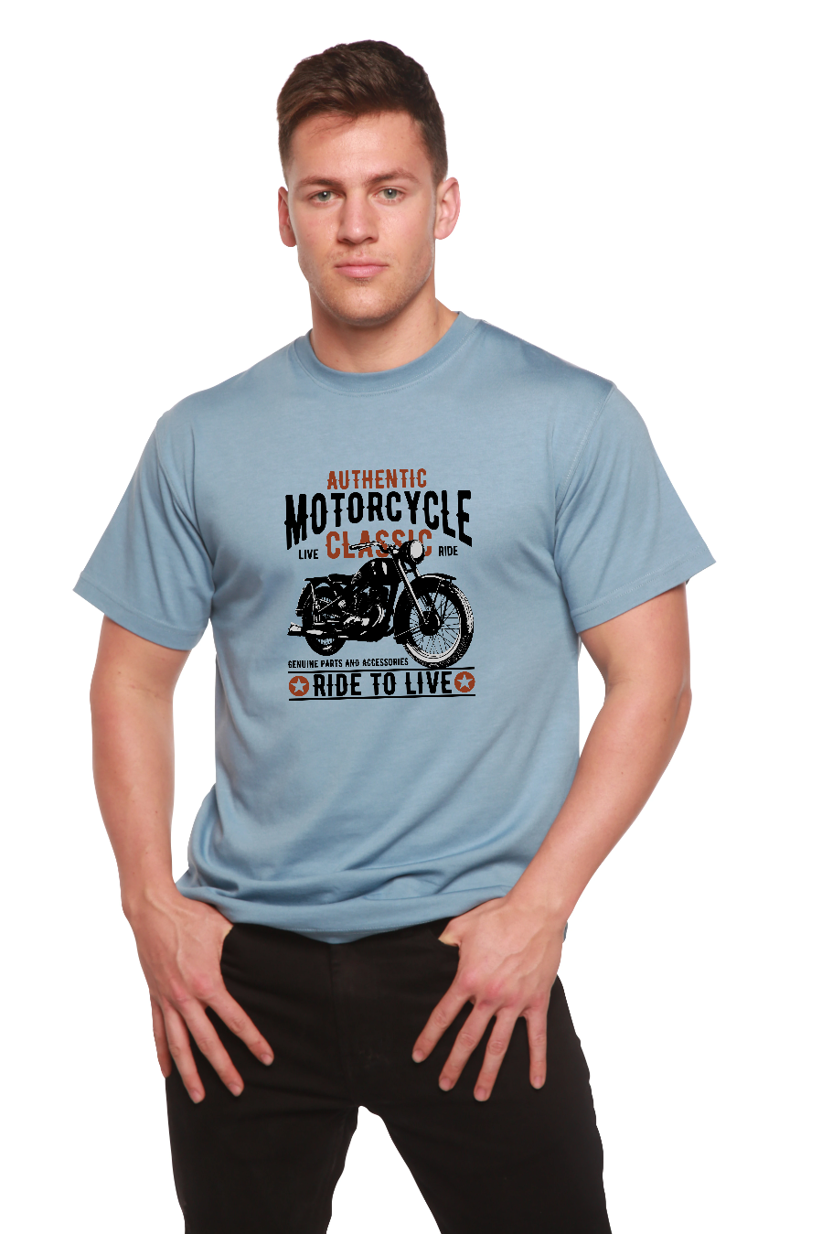 Motorcycle Classic Men's Bamboo Viscose/Organic Cotton Short Sleeve Graphic T-Shirt - The7Letter