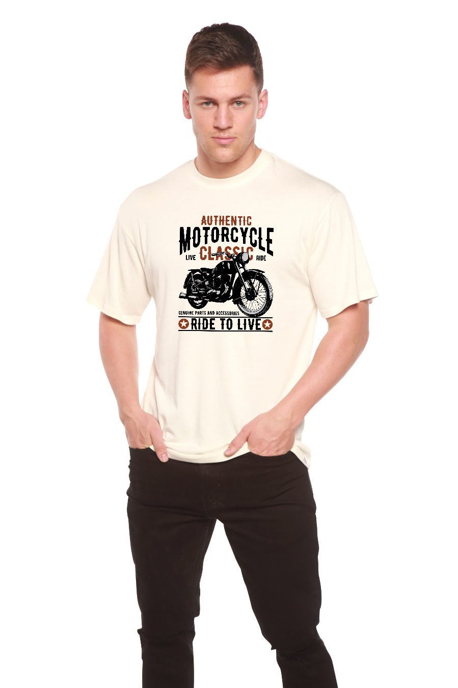 Motorcycle Classic Men's Bamboo Viscose/Organic Cotton Short Sleeve Graphic T-Shirt - The7Letter