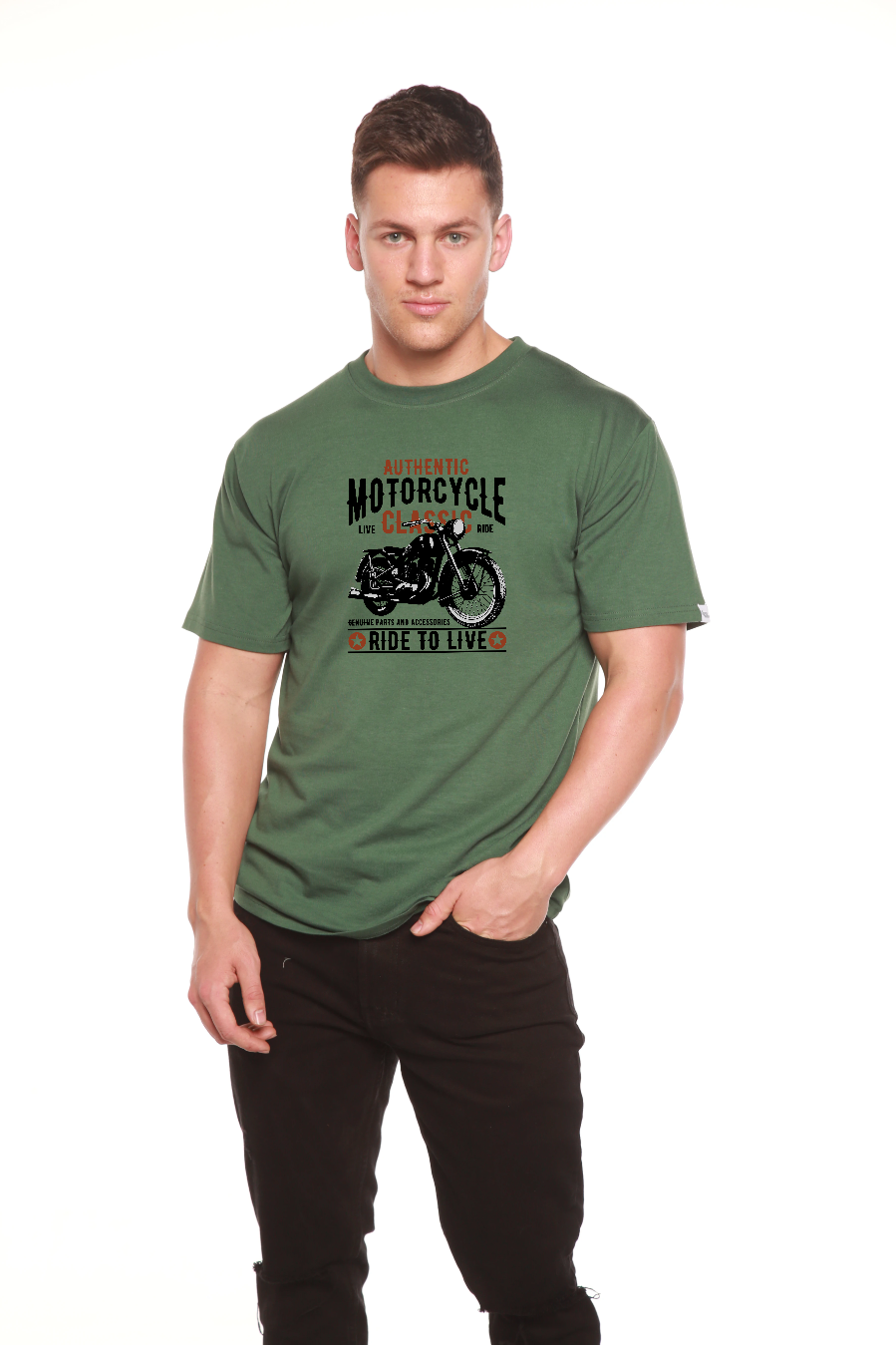 Motorcycle Classic Men's Bamboo Viscose/Organic Cotton Short Sleeve Graphic T-Shirt - The7Letter