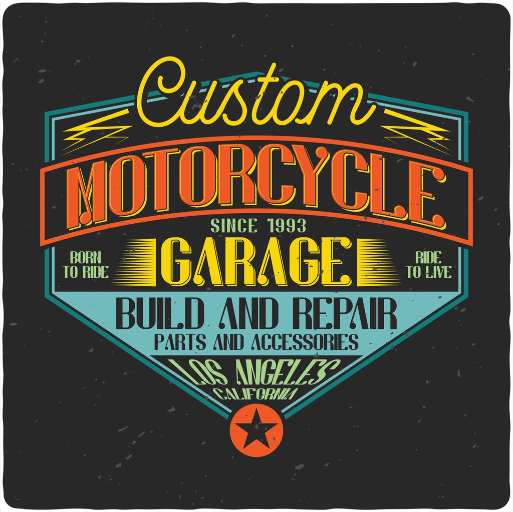 Motorcycle Garage Men's Bamboo Viscose/Organic Cotton Short Sleeve Graphic T-Shirt - The7Letter