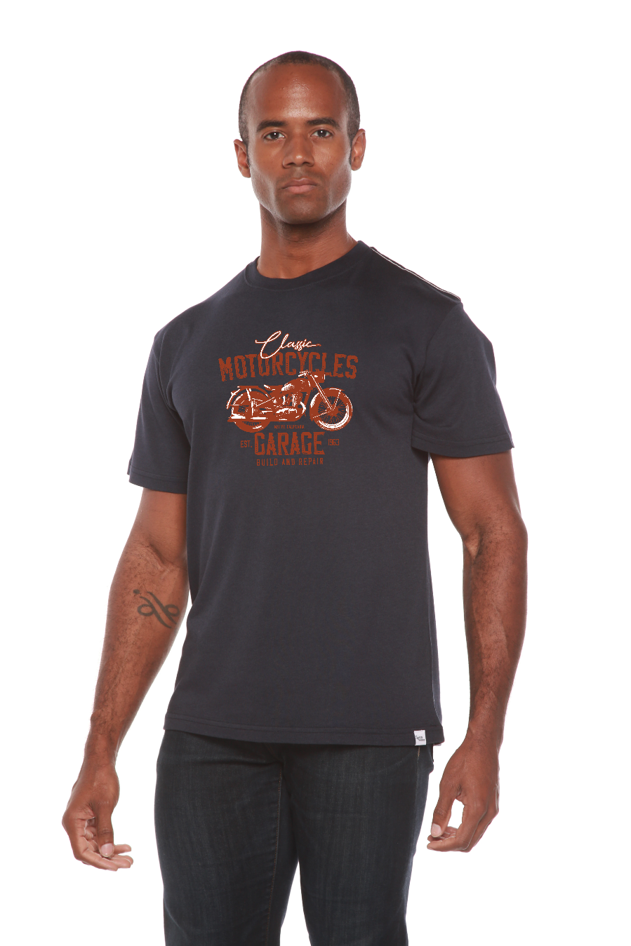 Motorcycles Garage Men's Bamboo Viscose/Organic Cotton Short Sleeve Graphic T-Shirt - The7Letter