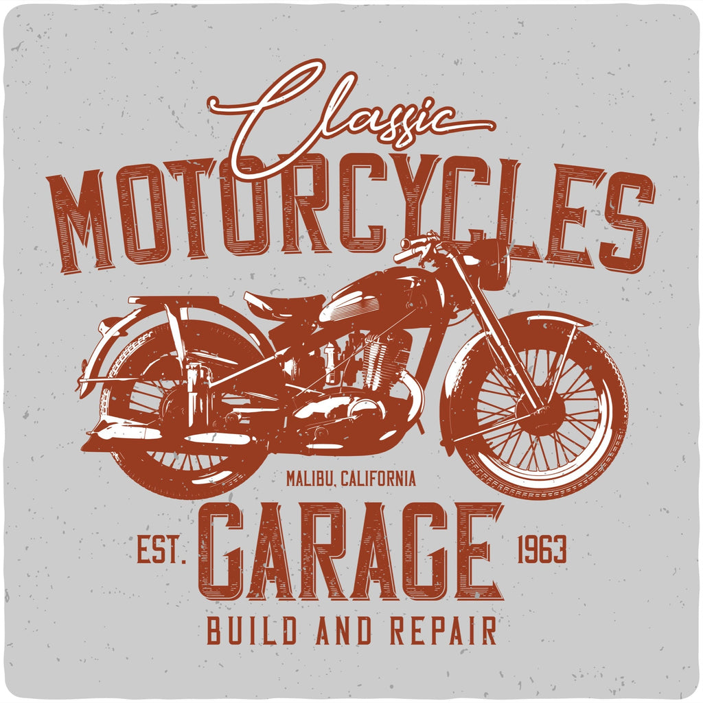 Motorcycles Garage Men's Bamboo Viscose/Organic Cotton Short Sleeve Graphic T-Shirt - The7Letter