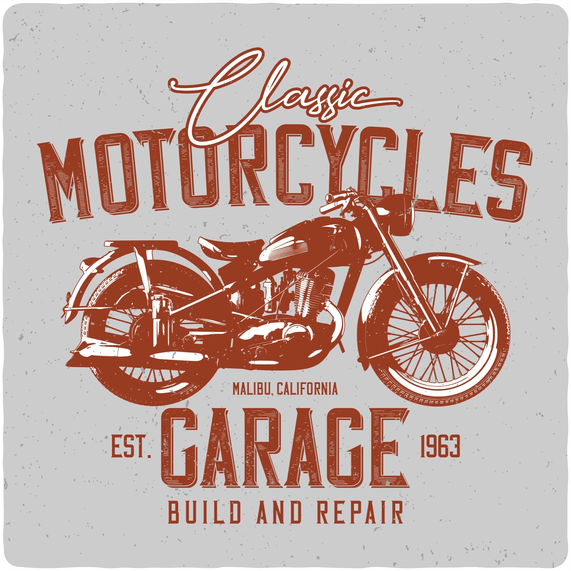 Motorcycles Garage Men's Bamboo Viscose/Organic Cotton Short Sleeve Graphic T-Shirt - The7Letter