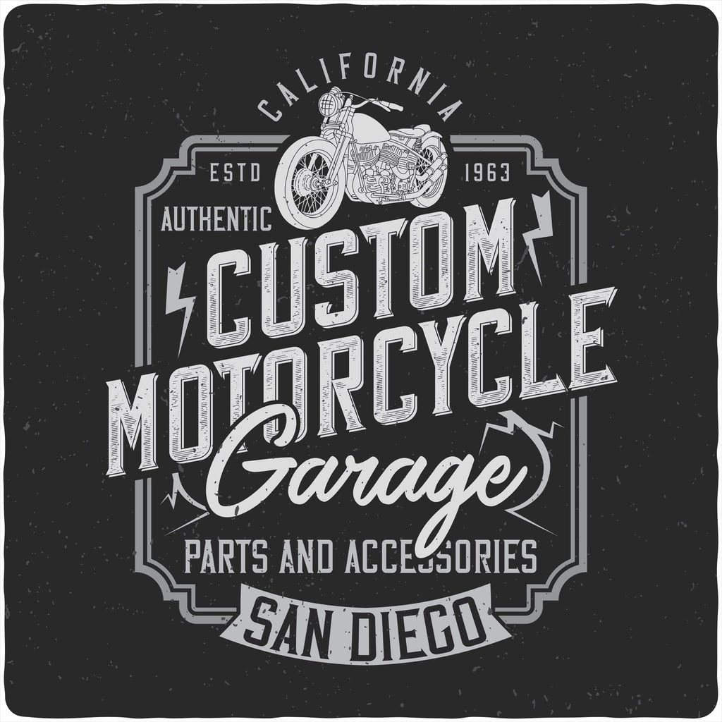 Mototrcycle Garage Men's Bamboo Viscose/Organic Cotton Short Sleeve Graphic T-Shirt - The7Letter
