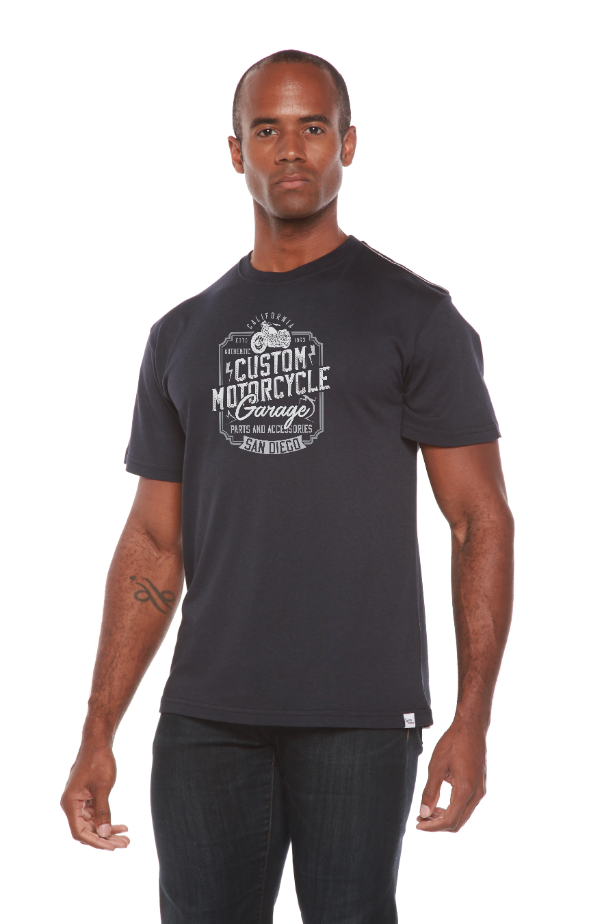 Mototrcycle Garage Men's Bamboo Viscose/Organic Cotton Short Sleeve Graphic T-Shirt - The7Letter