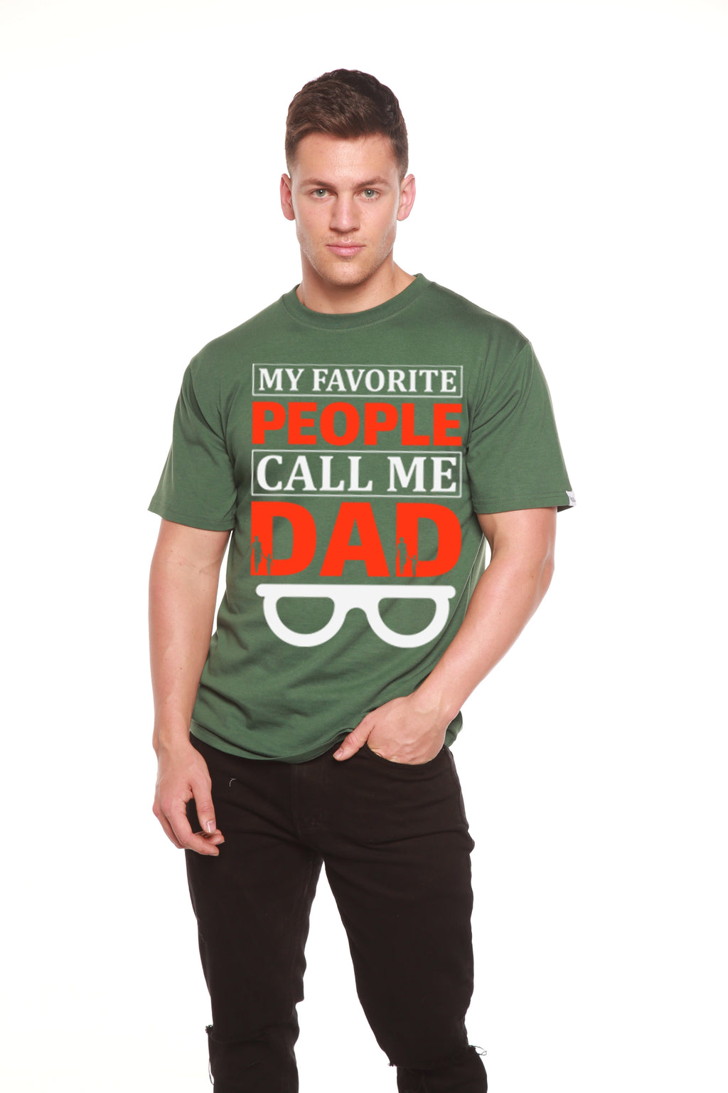 My Favorite People Call Me Dad Men's Bamboo Viscose/Organic Cotton Short Sleeve Graphic T-Shirt - The7Letter