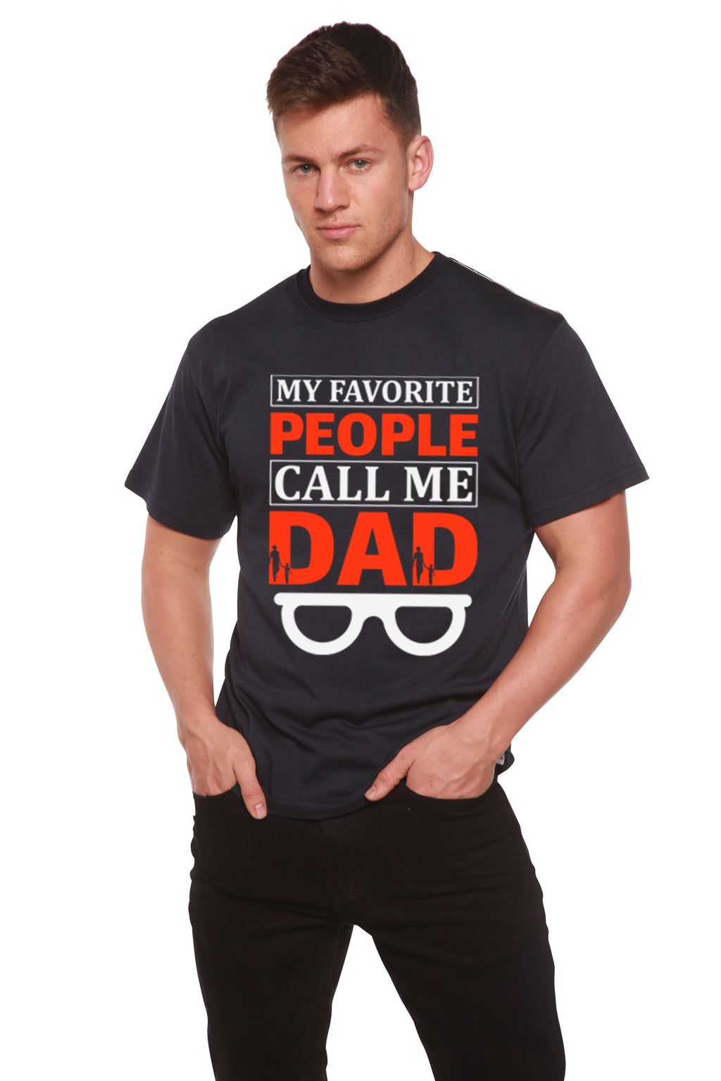 My Favorite People Call Me Dad Men's Bamboo Viscose/Organic Cotton Short Sleeve Graphic T-Shirt - The7Letter
