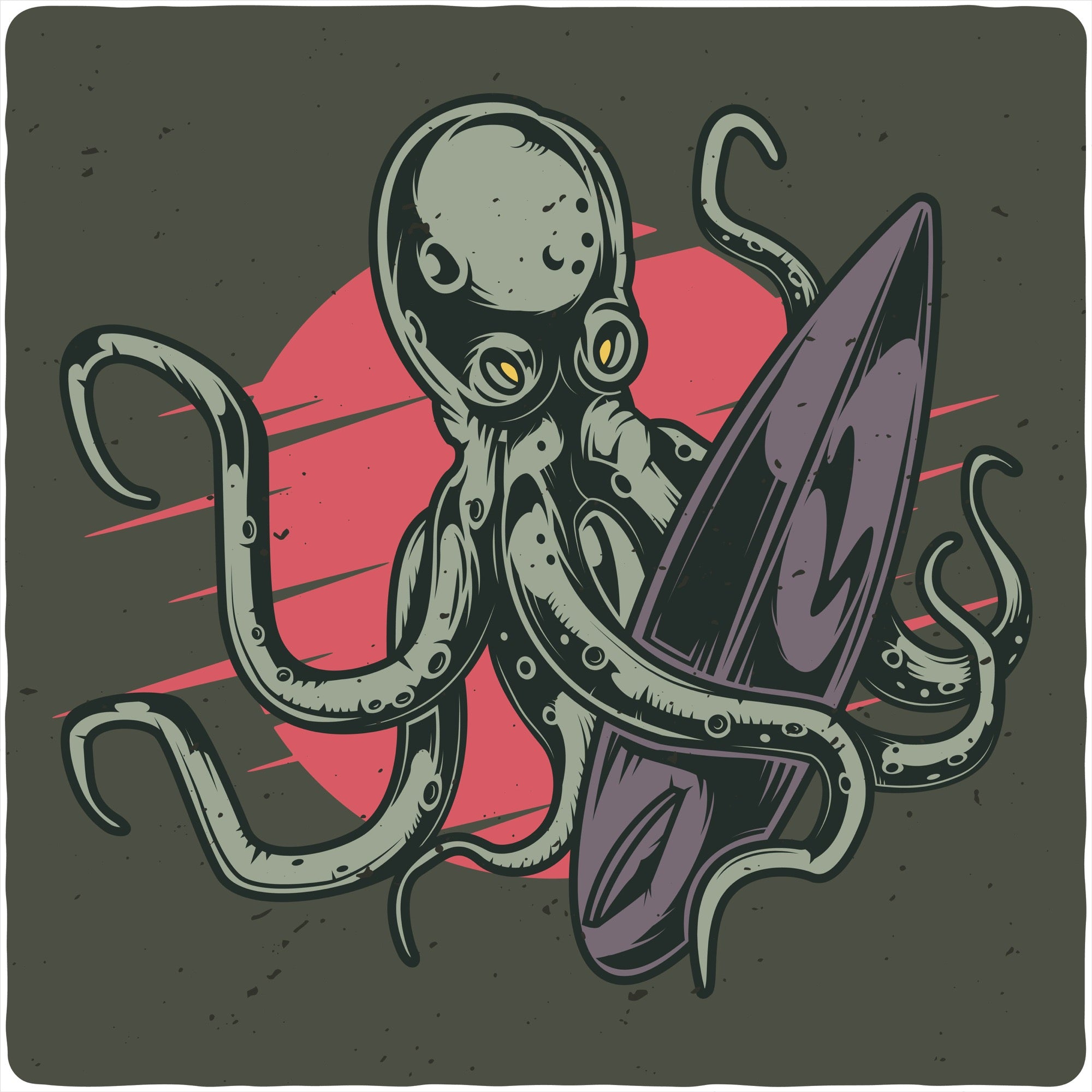 Octopus Men's Bamboo Viscose/Organic Cotton Short Sleeve Graphic T-Shirt - The7Letter