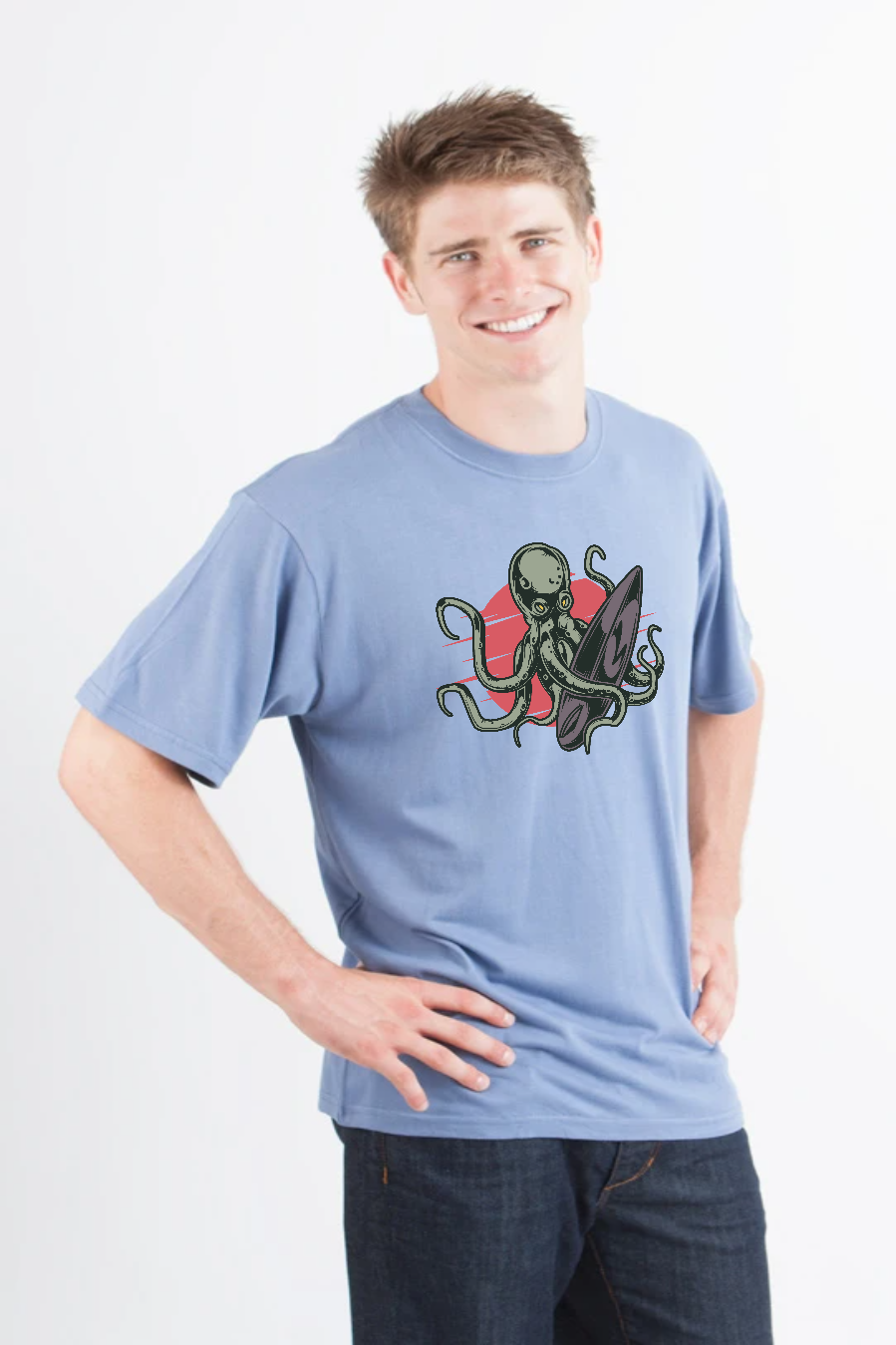 Octopus Men's Bamboo Viscose/Organic Cotton Short Sleeve Graphic T-Shirt - The7Letter