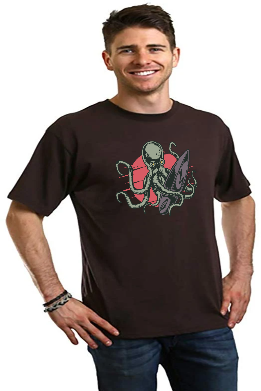 Octopus Men's Bamboo Viscose/Organic Cotton Short Sleeve Graphic T-Shirt - The7Letter