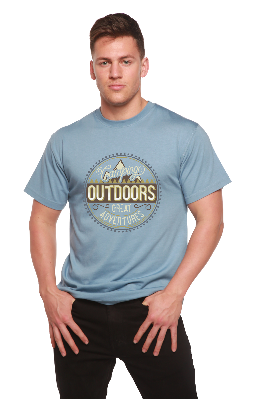 Outdoors Men's Bamboo Viscose/Organic Cotton Short Sleeve Graphic T-Shirt - The7Letter