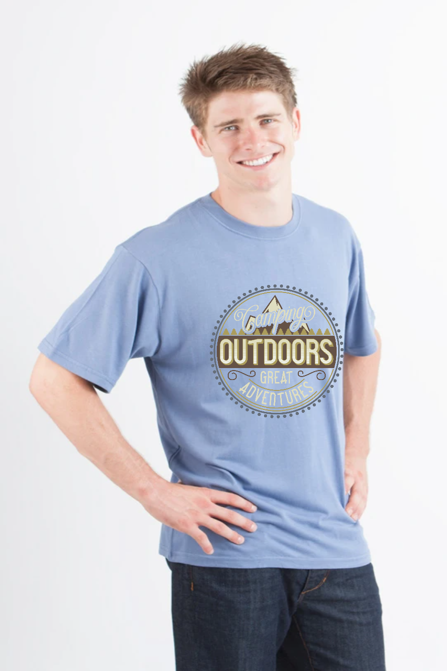 Outdoors Men's Bamboo Viscose/Organic Cotton Short Sleeve Graphic T-Shirt - The7Letter