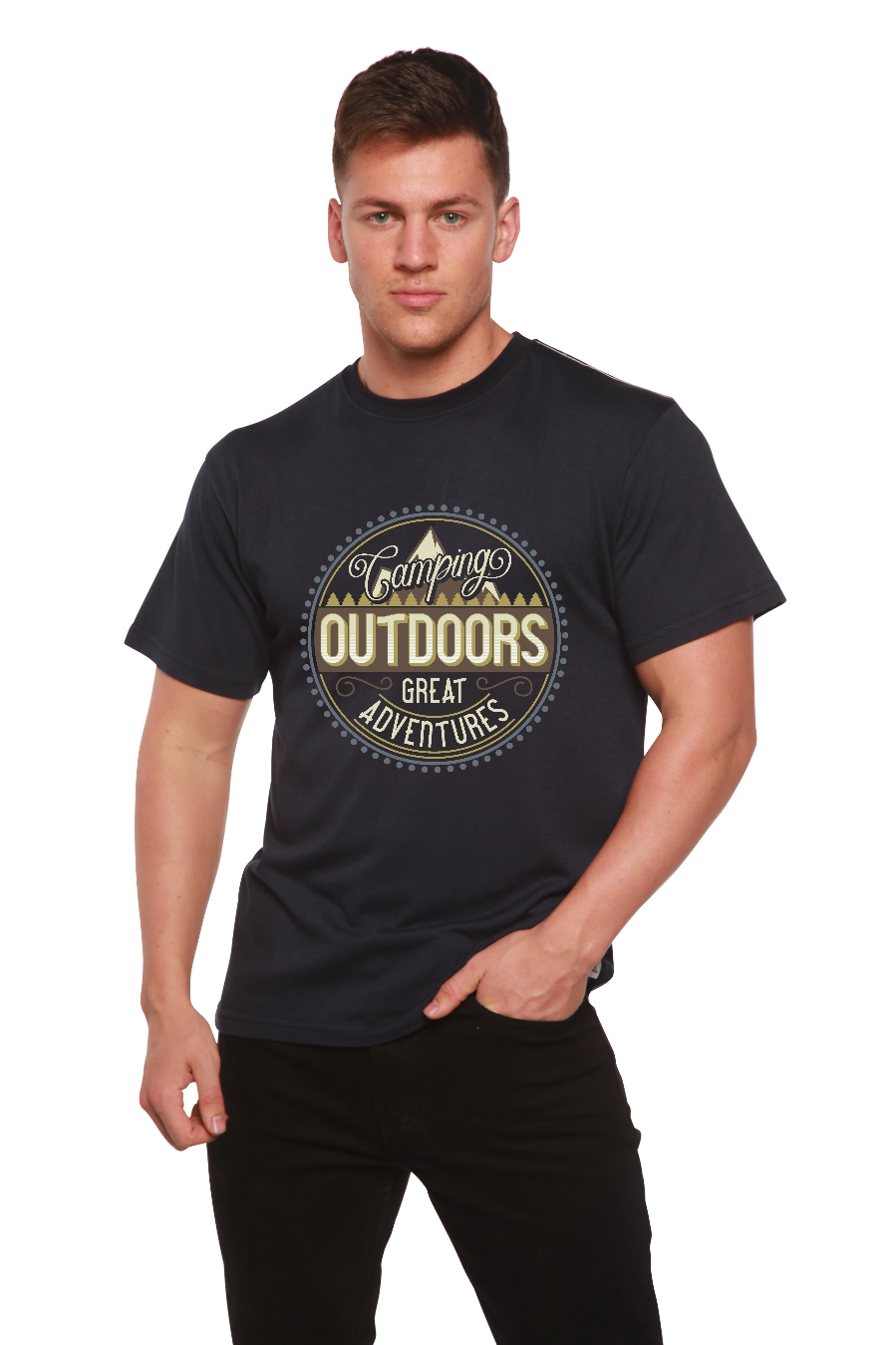 Outdoors Men's Bamboo Viscose/Organic Cotton Short Sleeve Graphic T-Shirt - The7Letter