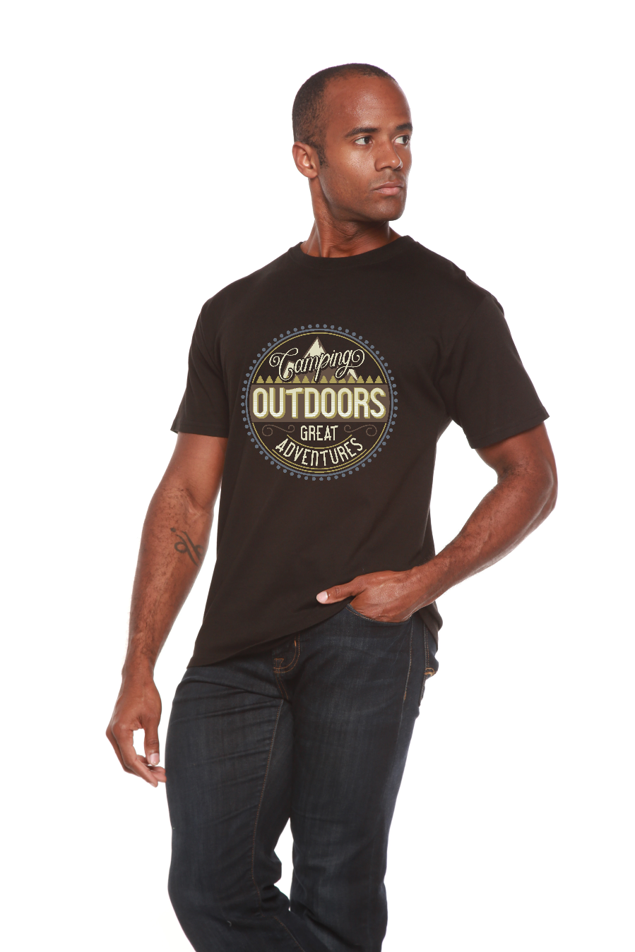 Outdoors Men's Bamboo Viscose/Organic Cotton Short Sleeve Graphic T-Shirt - The7Letter