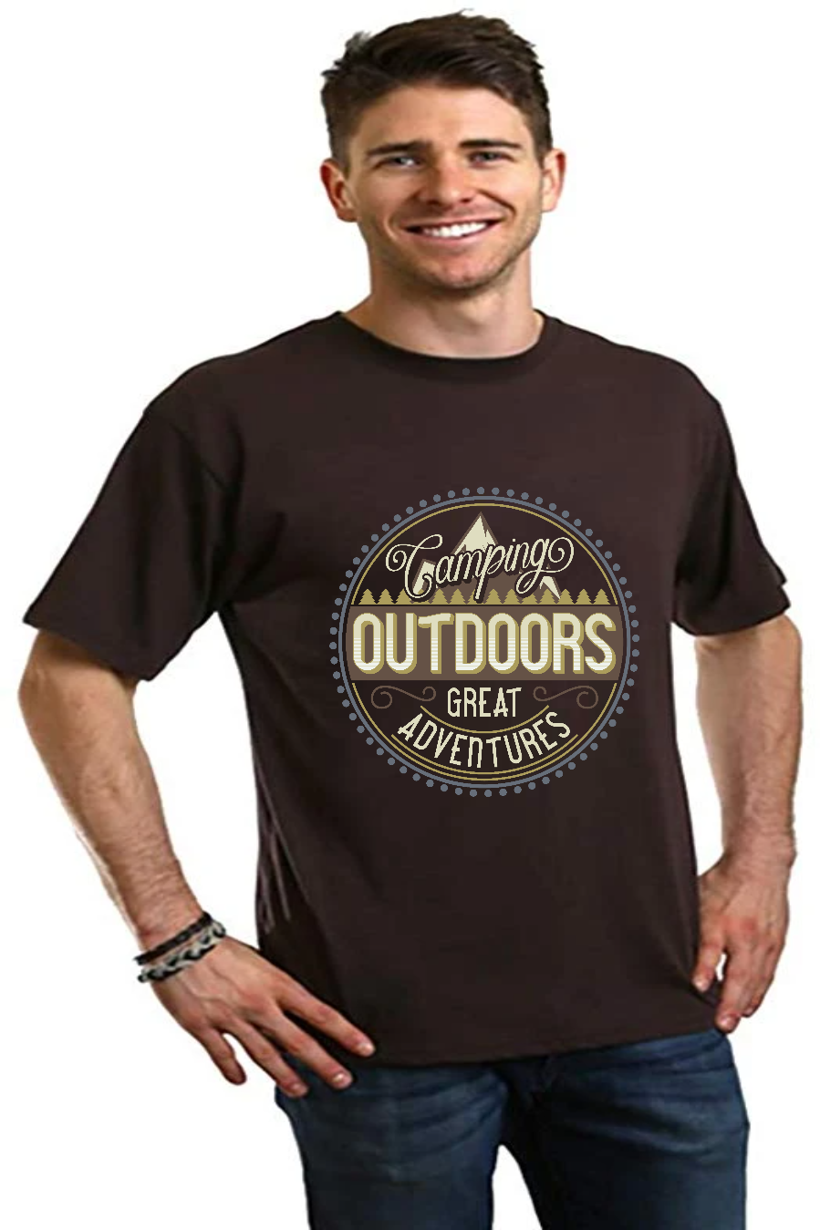 Outdoors Men's Bamboo Viscose/Organic Cotton Short Sleeve Graphic T-Shirt - The7Letter
