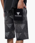 Valabasas Palace Strass-Shorts – Grau verwaschen