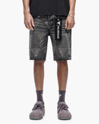 Valabasas Palace Strass-Shorts – Grau verwaschen