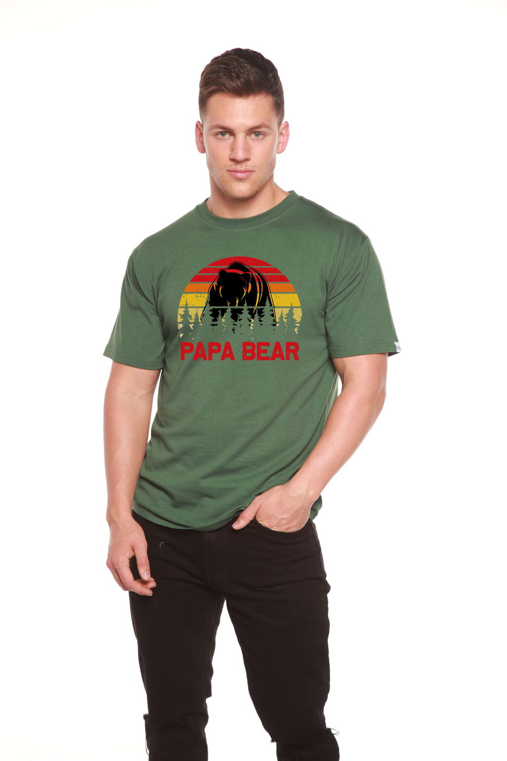 Papa Bear Men's Bamboo Viscose/Organic Cotton Short Sleeve Graphic T-Shirt - The7Letter