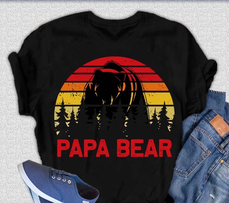 Papa Bear Men's Bamboo Viscose/Organic Cotton Short Sleeve Graphic T-Shirt - The7Letter