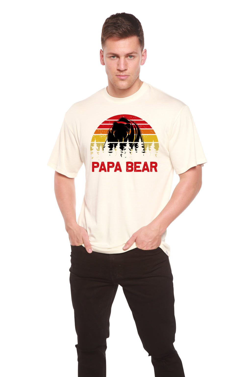 Papa Bear Men's Bamboo Viscose/Organic Cotton Short Sleeve Graphic T-Shirt - The7Letter