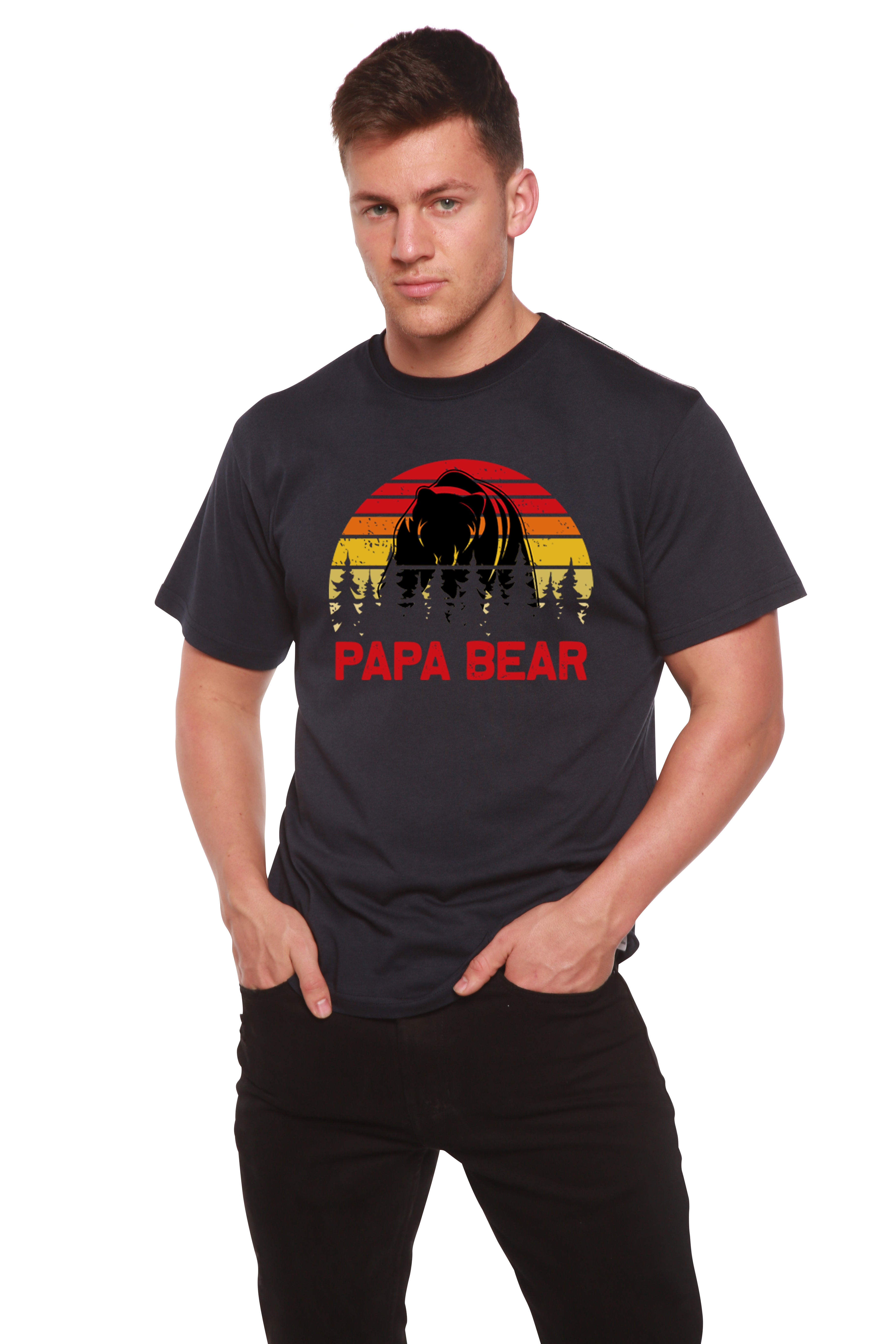 Papa Bear Men's Bamboo Viscose/Organic Cotton Short Sleeve Graphic T-Shirt - The7Letter