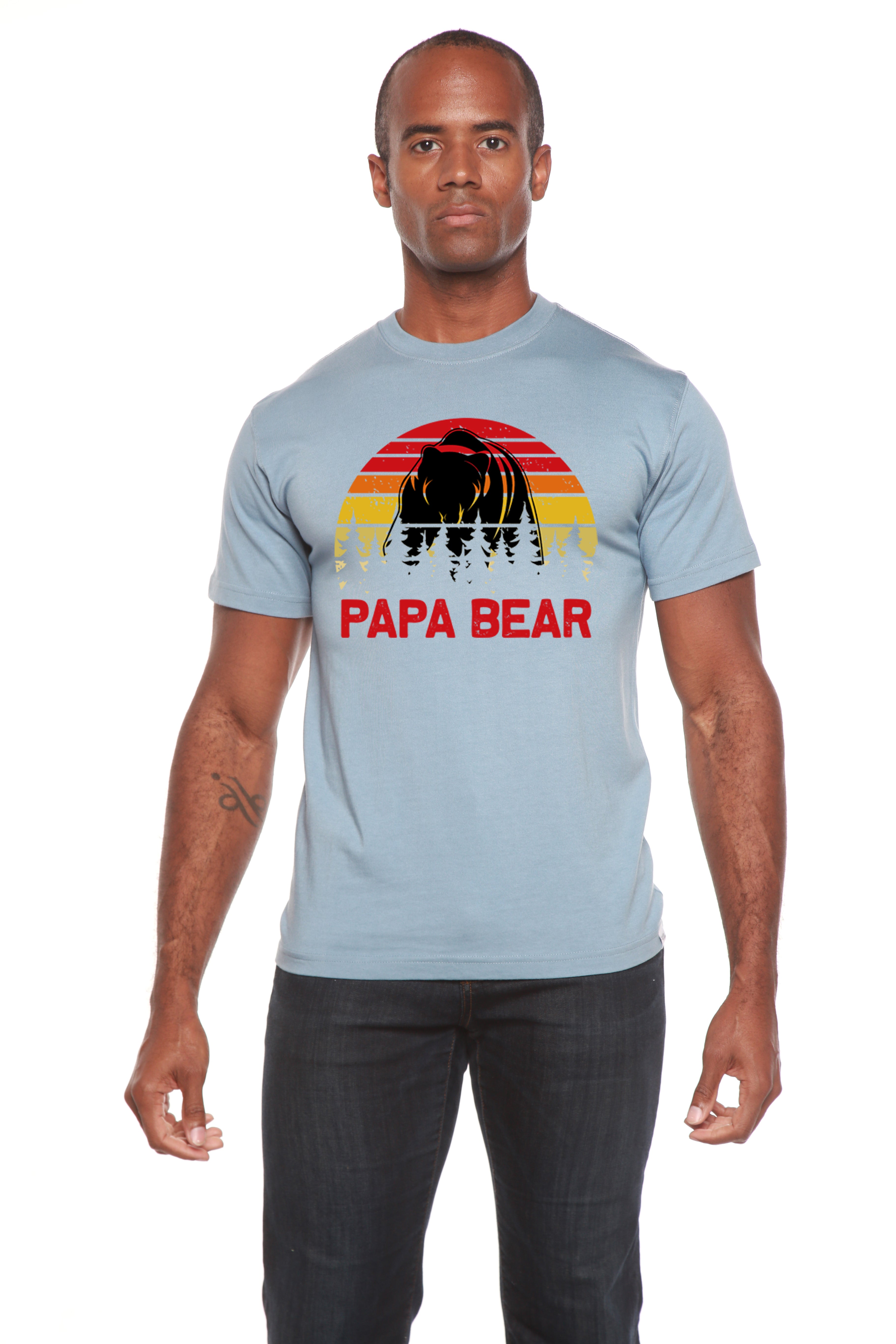 Papa Bear Men's Bamboo Viscose/Organic Cotton Short Sleeve Graphic T-Shirt - The7Letter