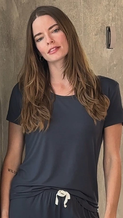 Women’s Bamboo Lounge Set - Lounge T-Shirt + Lounge Shorts - The7Letter