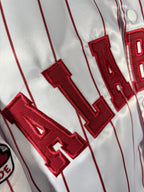 Pinstripe Collection – White Alabama Bomber Jacket (Vol. 2)