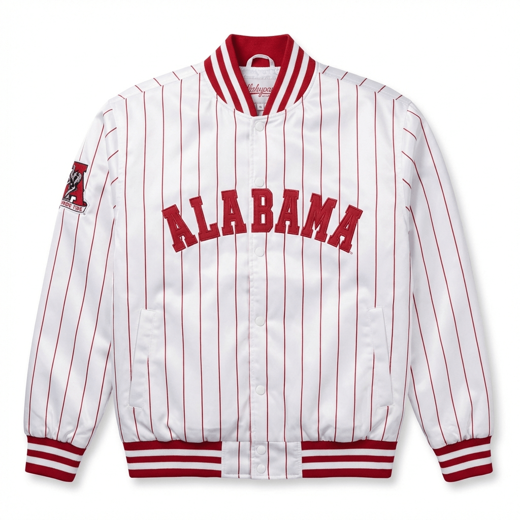 Collection rayée – Blouson aviateur blanc Alabama (Vol. 2)