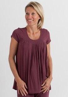 Clearance Women's Bamboo Viscose Pleated Lounge Top Black - The7Letter