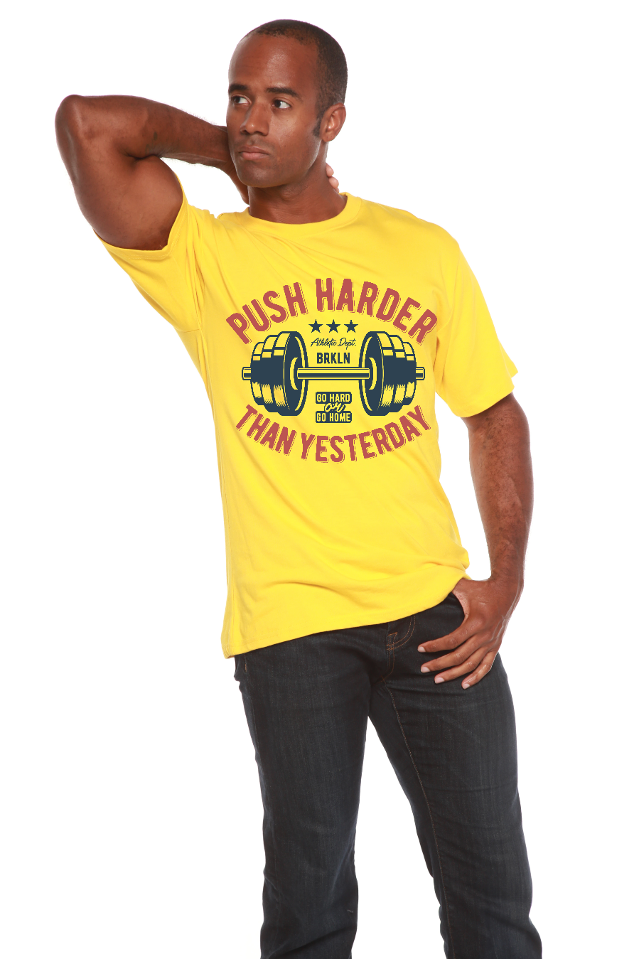 Push Harder Men's Bamboo Viscose/Organic Cotton Short Sleeve Graphic T-Shirt - The7Letter