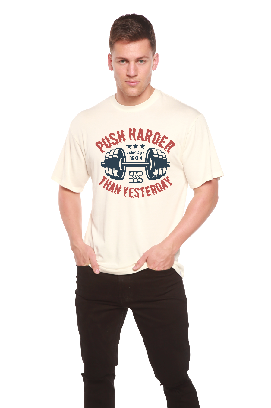 Push Harder Men's Bamboo Viscose/Organic Cotton Short Sleeve Graphic T-Shirt - The7Letter