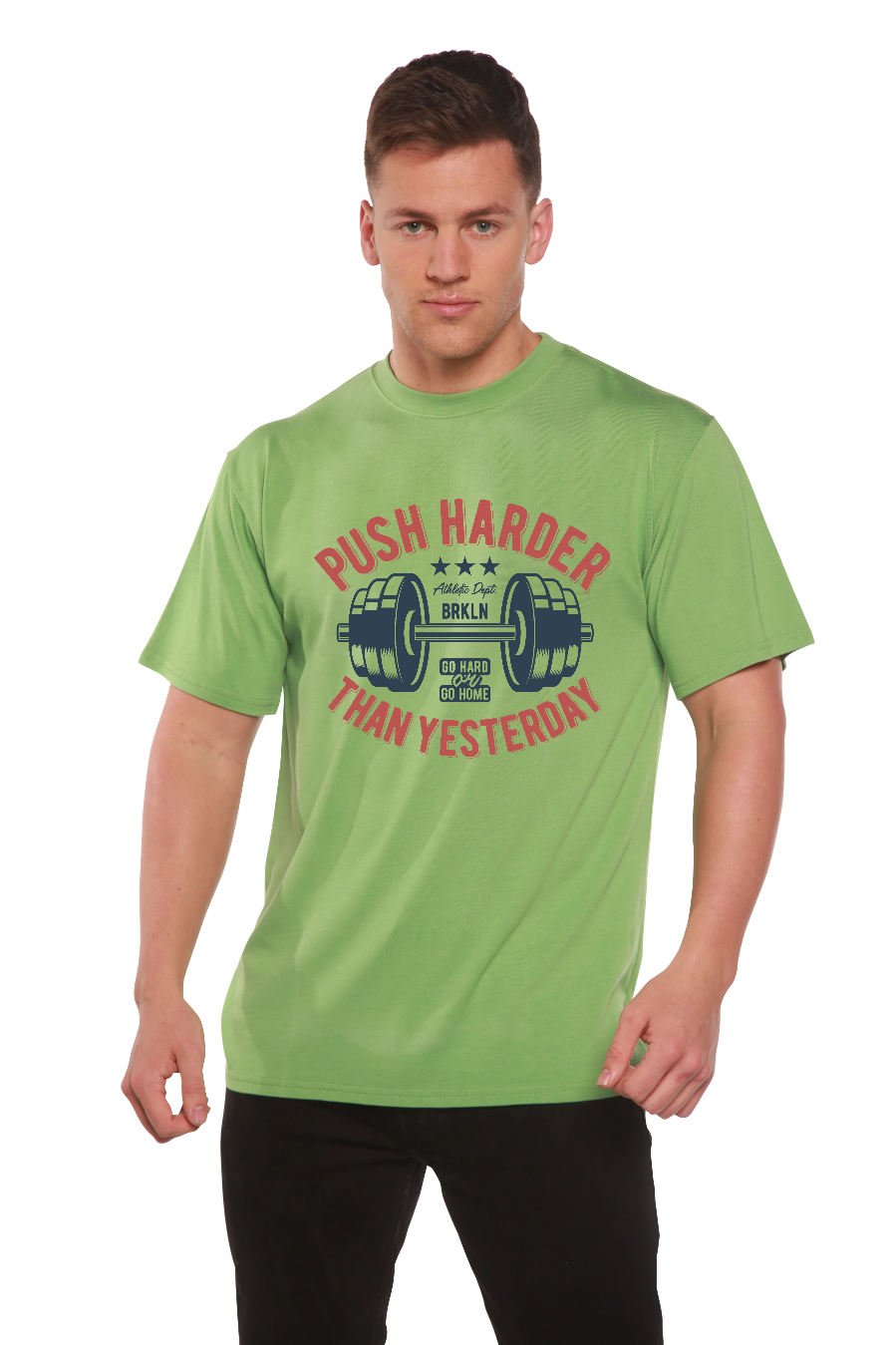 Push Harder Men's Bamboo Viscose/Organic Cotton Short Sleeve Graphic T-Shirt - The7Letter
