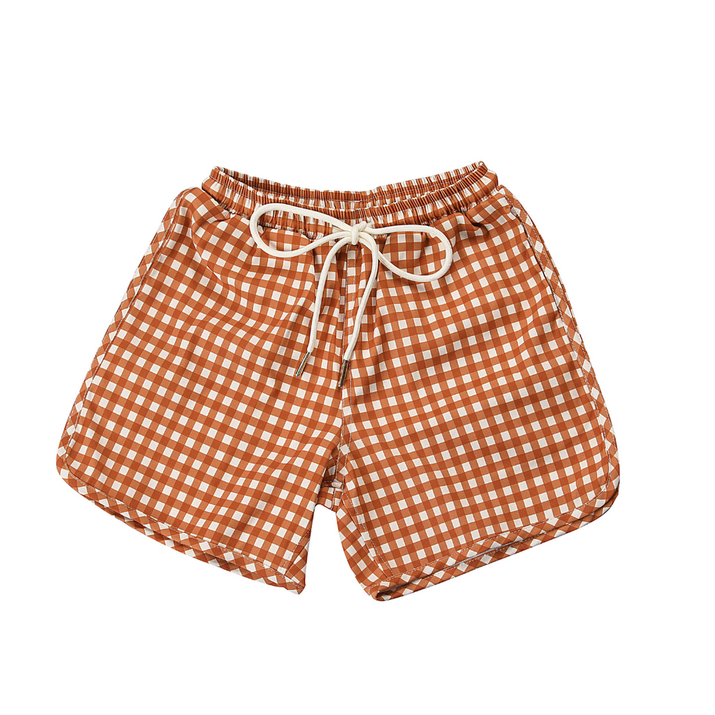 Swim Trunks | UPF + Recycled - Sienna Gingham - The7Letter